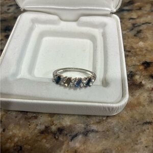 Elegant Silver and Blue Stone Ring